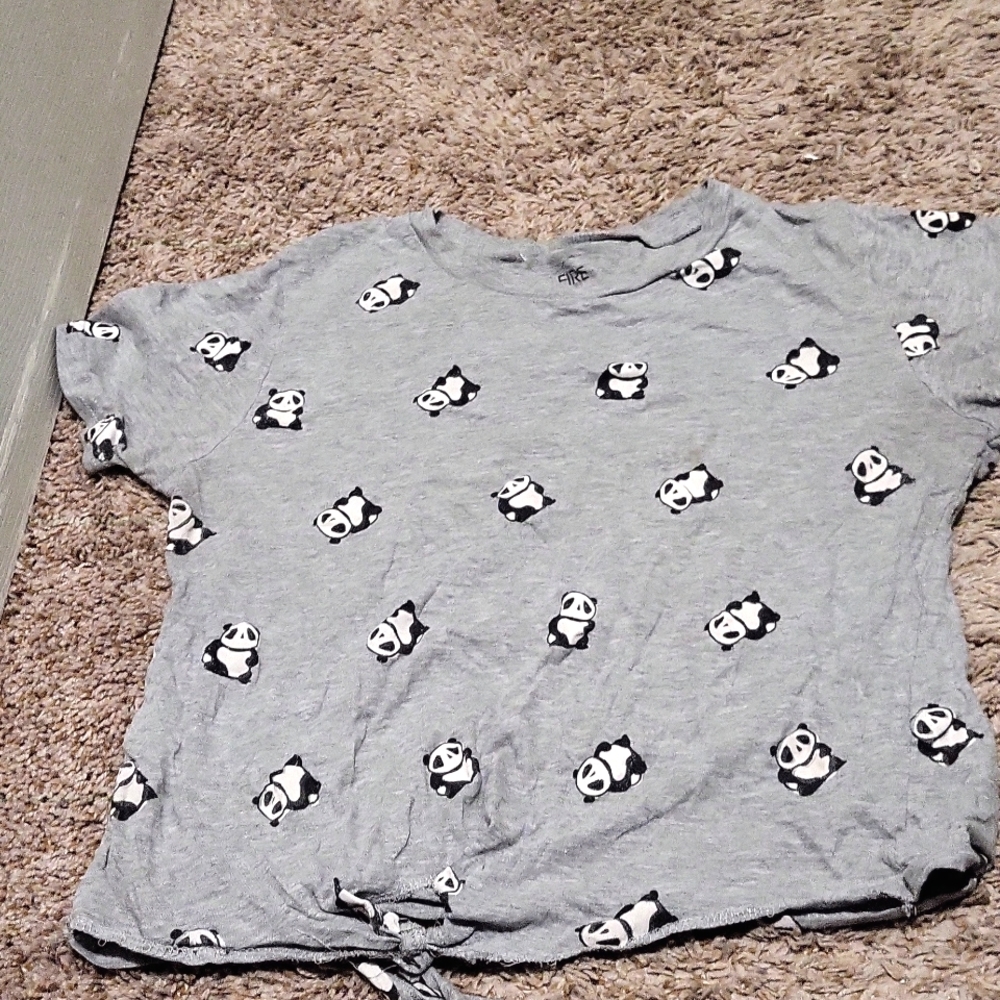 Gray Panda shirt (tie up)
